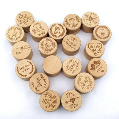 China 2022 New Personalized Round Shape Cardboard Jewelry Packaging Box Wooden Wedding Ring Box for sale