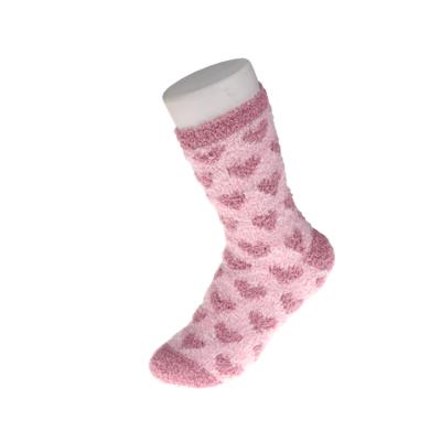 China Women &Cozy Fuzzy Socks Coral Fleece Heart Pattern Warm Thick Winter Long Warm Indoor Floor Sock Socks for sale