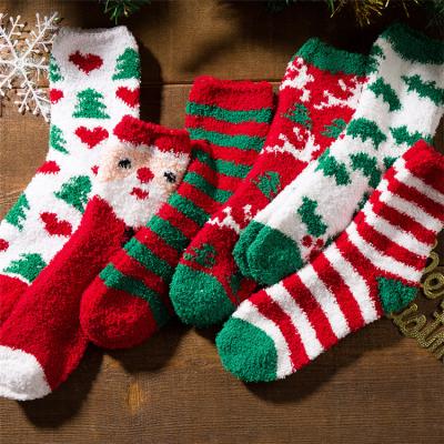 China Fashion Breathable Fuzzy Soft Custom Warm Christmas Comfortable Indoor Socks Women Floor Socks for sale