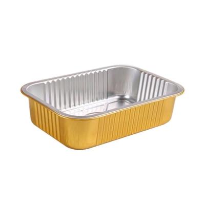 China Biodegradable Aluminum Foil Lunch Box Rectangle Can Be Sealed Thickened Barbecue Baking High Temperature Resistance for sale