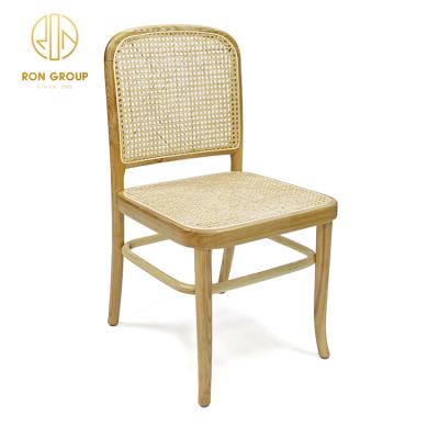 China Eco-freindly dining chair rattan wholesale hot sale solid wood stackable chair for restaurant for sale