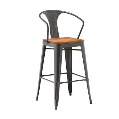 China (Size)Adjustable Durable Metal Dining Chair Seat Wood Metal Dining Chair On Sale High Quality Indoor Dining Chair for sale