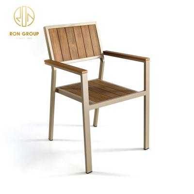 China Wholesale Cheap Eco-freindly Price Outdoor Garden Cafe Restaurant Aluminum Plastic Wooden Furniture Leisure Dining Chair for sale