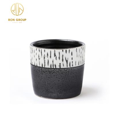 China Japanese Style Dishware Ink Dye Restaurant Stored Ceramic 150ml Sake Cup for sale