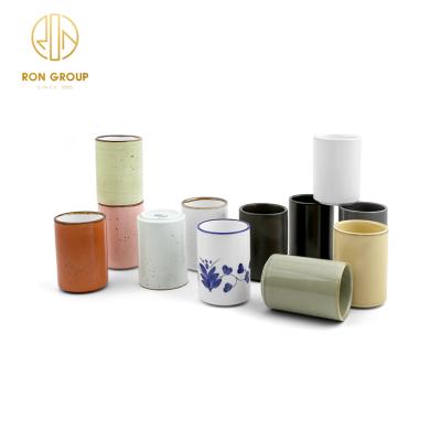 China Viable Wholesale Colorful Custom Logo Ceramic Water Mug Ceramic Shatterproof Mug Without Handle for sale