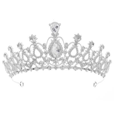 China Hot Selling WT027C Fashion Luxury Rhinestone Jewelry Alloy Crown Baroque Ladies Hair Accessories Elegant Bridal Tiara Ladies Hair Decoration WT027C for sale