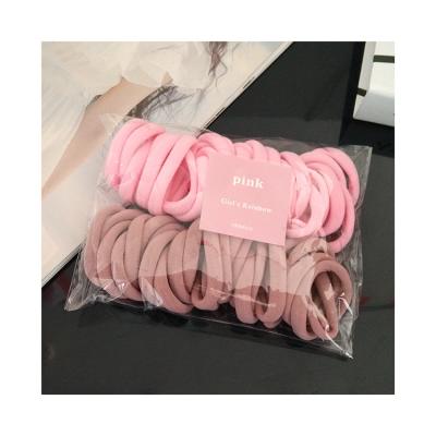 China Fashion WT056B Wholesale 2 Colors Top Terry Candy Color Hair Circle Elastic 50 Pack Girls Hair Gradient Children Seamless Rope for sale