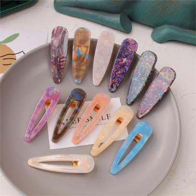 China WT460 Finish Acetate Sheet Duck Bill Geometric Hair Clip Fashion Perfect Wholesale Gifts For Women Hairpins Barrettes Clip Solid Pins for sale