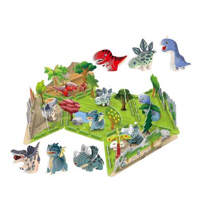 China 3d puzzle 6 in 1 dinosaur scene child creative toys other educational 3d puzzle toys 6 in 1 dinosaur scene for sale