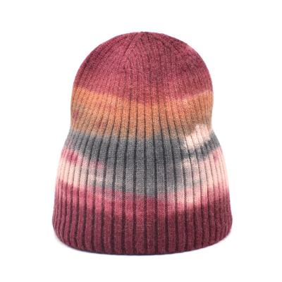 China COMMON Beanie Hat For Men Women Winter Warm Tie Dye Knit Beanie Soft Warm Ski Hats Unisex for sale