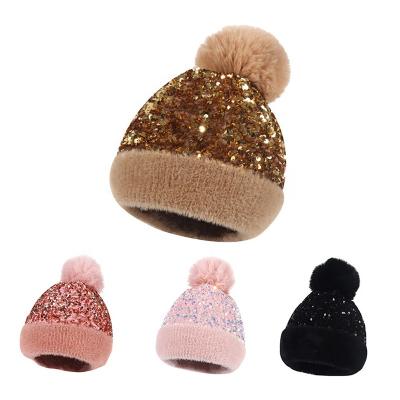 China COMMON Women's Winter Ribbed Beanie Crossed Cap Chunky Cable To Knit Bobble Pompom Beanie Soft Warm Hats for sale