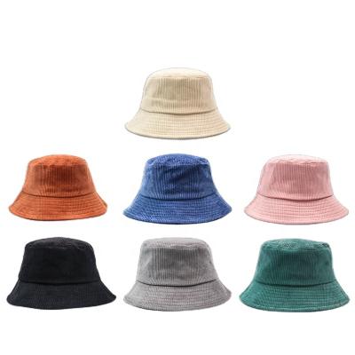 China The picture new style simple corduroy bucket hat summer beach hat for women overflowing unisex fishing hats for sale