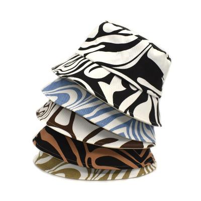 China Foldable Stripe Bucket Hat Men Women Bucket Hat Summer Beach Sun Hat Outdoor Travel Hat for sale