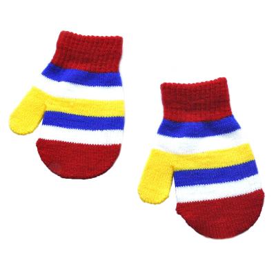 China Cute Soft Warm Comfortable Winter Baby Gloves Colorful Acrylic Knitted Baby Gloves for sale