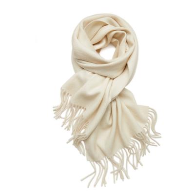 China Winter Soft Feeling Soft Long Fringed Unisex Woven Warm Soft Solid Wool Scarf Shawl for sale