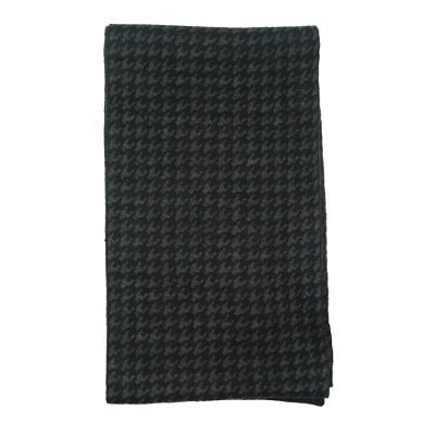 China Pattern Dark Winter Soft Touch Feeling Houndstooth Warm Knitted Scarf For Men for sale