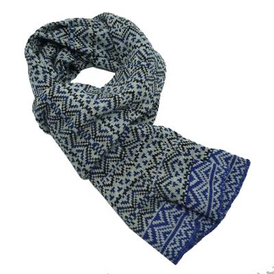 China Soft Touch Feeling Two Color Jacquard Knitted Autumn Winter Soft Warm Scarf for sale