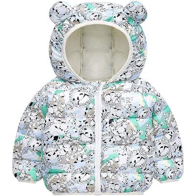 China FREE SAMPLE Anti-wrinkle Toddler Kids Baby Boy Girls Warm Winter Cartoon Windproof Print Coats Bear Ears Boys Winter Coat for sale