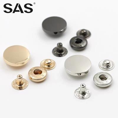 China SAS Accessories Nickel Free Supply Around Painting Size Logo Metal Brass Snap Button Customized Fastener for sale