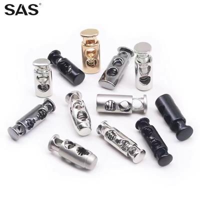 China SAS Factory Price Good Quality Nickel Free Different Type Silver Metal Cord Stopper Custom Made For Coat for sale