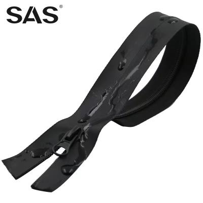 China Automatic Lock SAS Comfort Zipper Tape Open End Black White Cheap Two Way Nylon Waterproof Zipper Wholesale for sale