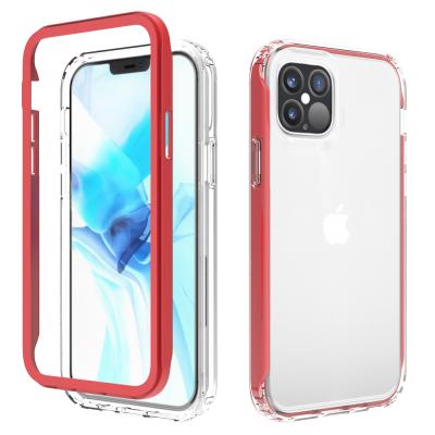 China Soft Bumper Gradient TPU+PC Shockproof Colorful Transparent Color With Front Frame Phone Case For iPhone 13 Max Pro for sale