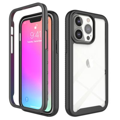 China Armor Double Protective Cover Layer Shockproof Shockproof 2 in 1 Mobile PC TPU Bumper Cover for iPhone 13/13 Pro for sale