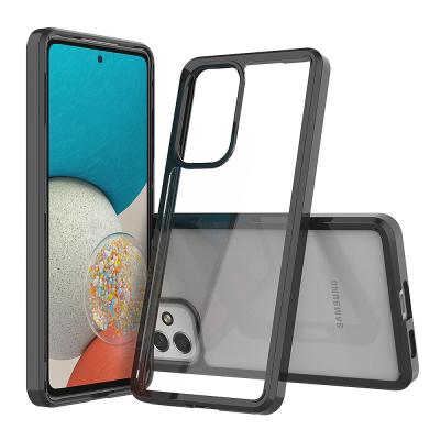 China Shockproof Solid Acrylic Back Reinforced Soft TPU Frame Ultra Clear Slim Anti Scratch Back Cover For Samsung Galaxy A53 5G Phone Case for sale