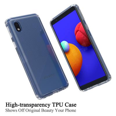 China Space Crystal Clear Back Cover For Samsung A01 / M01 Shockproof Core Hard Core Acrylic TPU Case for sale