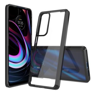 China Shockproof Clear Hard PC Phone Cover Cushioning Slim Rugged Protective Case For Motorola Moto Edge 5G 2021 for sale