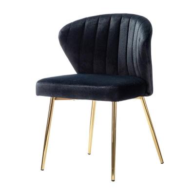 China Modern Cheap Price Gold Base Dining Chair Upholstered Velvet Cushion Dining Chair for sale