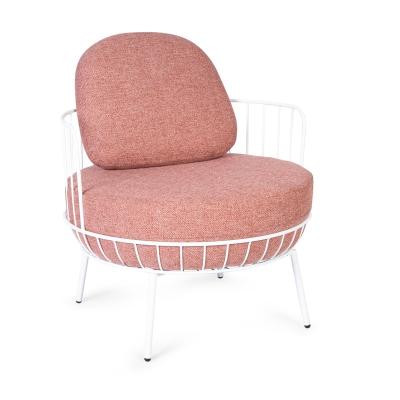 China Pink Velvet Modern Design Upholstery Accent Chair Metal Frame Modular Living Room Sofa Chair for sale