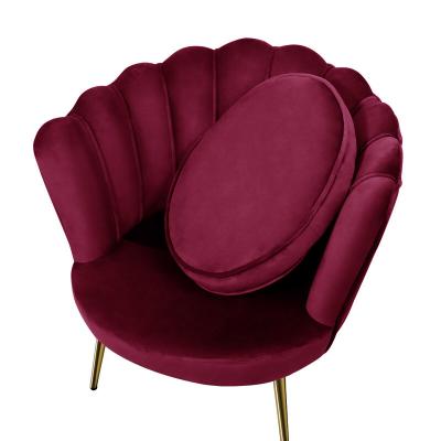 China Modular Modern Design Velvet Tufed Flower Sofa Accent Single Chair Gold Legs Soft Lounge Chair for sale