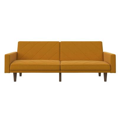 China American Yellow Modern Velvet Tufted Cheap Foldable 3 Seats Sofa Bed Sleeper for sale