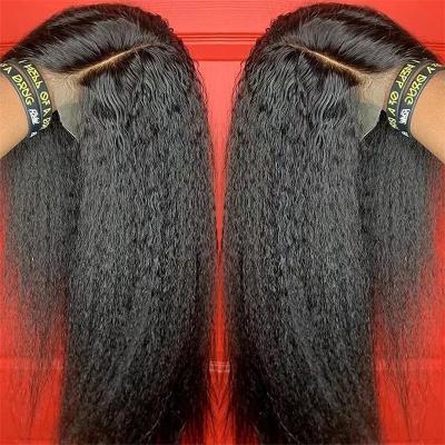 China Luxury Yaki Hair Yaki Straight Lace Front Human Hair Wigs, Afro Big Yaki Lace Wig Human Hair Yaki Wig for sale