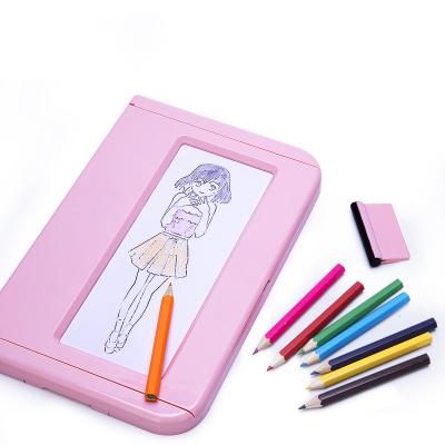 China Wholesale Plastic Kids Puzzle Toys Set Drawing Girl Educational Game Include Crayon Crayons for sale