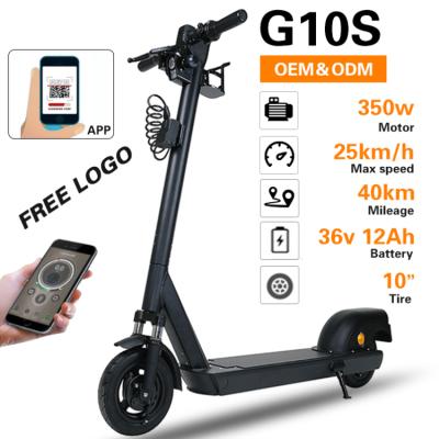 China Long Range 10 Inch 350w 36v E Food Delivery Unisex Rental Sharing Smart Electric Scooter Gps for sale