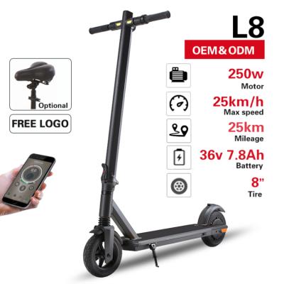 China Mobility Motor 2 Wheel Unisex Foldable Adult 250 Watt 8 Inch Electric Scooter With Seat for sale