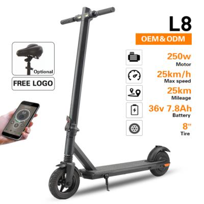 China 2021 Unisex E Motor 250w Cheap Electric Foldable Mobility 2 Wheel Adult Scooter With Seat for sale