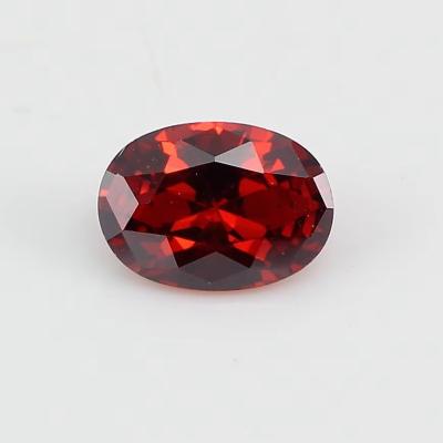 China 8*12mm Coloured moissanite Oval Blood Red Crystal Glass Moissanite for Engagement Rings for sale