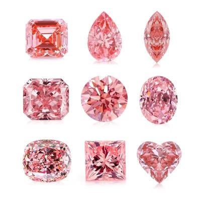 China Red Radiant Cut Diamond Loose Moissanite Jewelry Vivid Pink Lab Grown Diamonds Moissanite Te koop