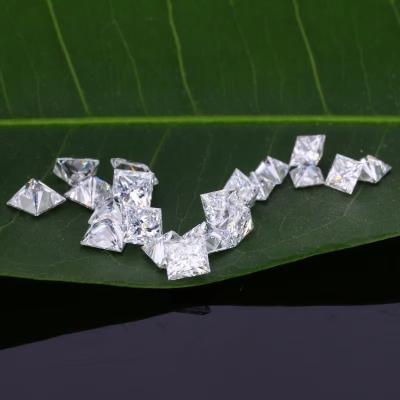 China Princess Cut 1.4*1.4-4*4mm Melee HPHT DEF VS Square Lab Created Diamonds Moissanite for sale