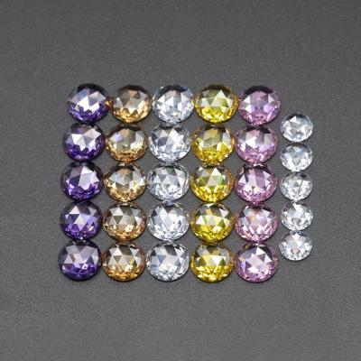 China Rose Cut Cubic Zirconia moissanite Round Brilliant Cut Gemstone Heat Treatments Applied for sale