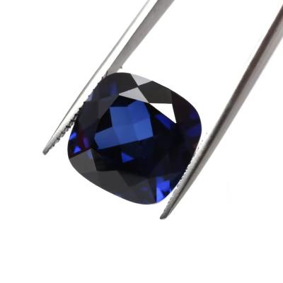 China unique moissanite wedding Synthetic Sapphire Stone Cushion Cut 34# Blue Corundum Loose Gemstone for Jewelry Making for sale