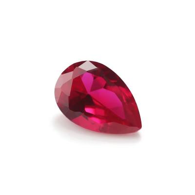 China vintage style moissanite rings Ruby Synthetic Corundum Pear Shape 2x3mm to 10x14mm Loose Gemstone for Jewelry Making for sale