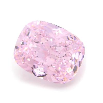 China 4k Iced Cut Cz Stones Pink Color Cushion Shape 7x6mm 10x8mm Loose Gemstone Synthetic Cubic Zirconia for sale