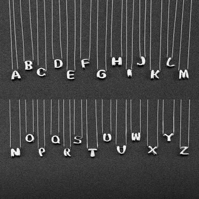 Китай Мода Минимализм Ювелирные изделия 925 Стерлинговое Серебро Простая Ожерелье 26 букв алфавита Ожерелья для женщин продается