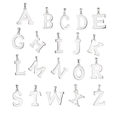 Cina 925 Sterling Silver Alphabet Letter Necklace Pendant Personalized Initial Charms Gioielli in vendita