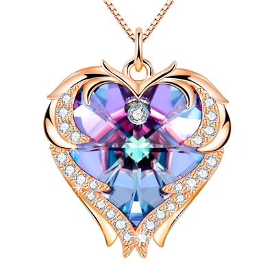 China Herz-Form-Anhänger 8.2g 1.5ft Crystal Heart Necklace Slightly Askew zu verkaufen