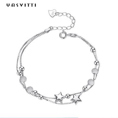 China 0.99m 0.14oz Sterling Silver Jewelry Bracelets CZ vier Blatt Rose Gold Bracelet zu verkaufen